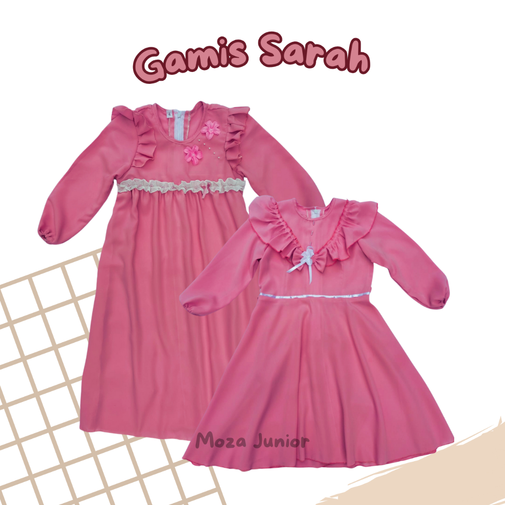 Gamis Sarah Pink Gamis Anak Perempuan 3,4,5,6,7,8,tahun Gamis Terbaru