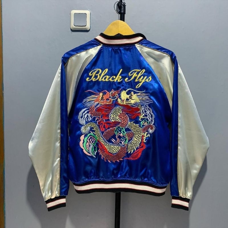 Sukajan Twindragon Navy White