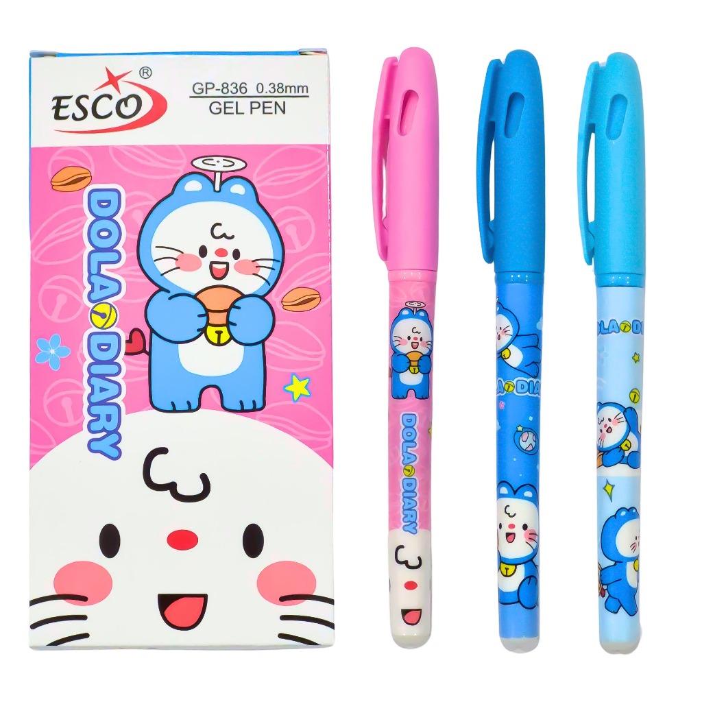 

1 LSN / 12 PCS Gel Pen Pulpen ESCO GP-836 Dola Diary