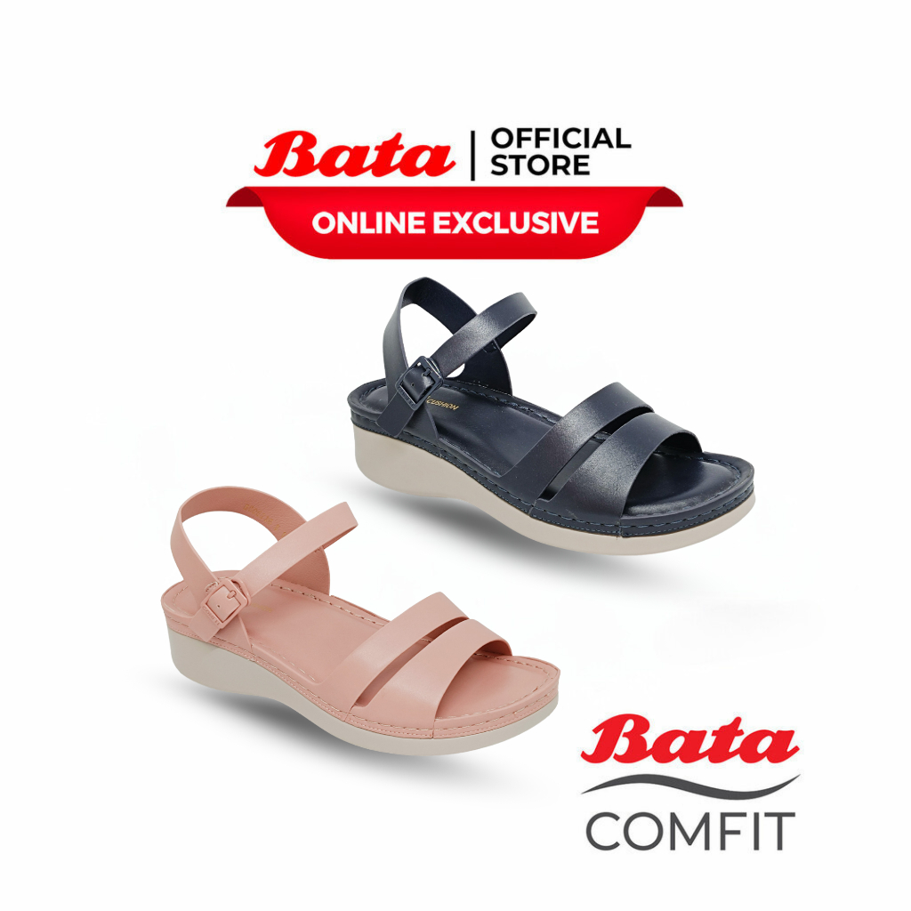 BATA COMFIT - CLARIE SLINGBACK "Comfit Cushion" Sandal Wedges Wanita