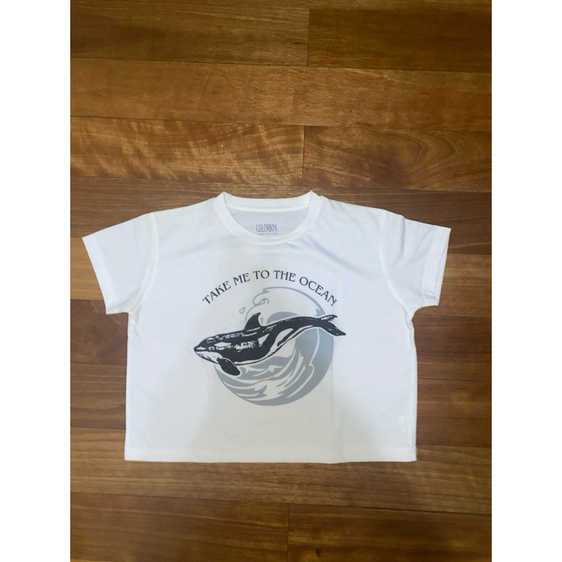 Kaos crop colorbox preloved