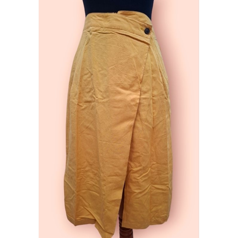 Rok warna kuning brand from axes femme ori 100%