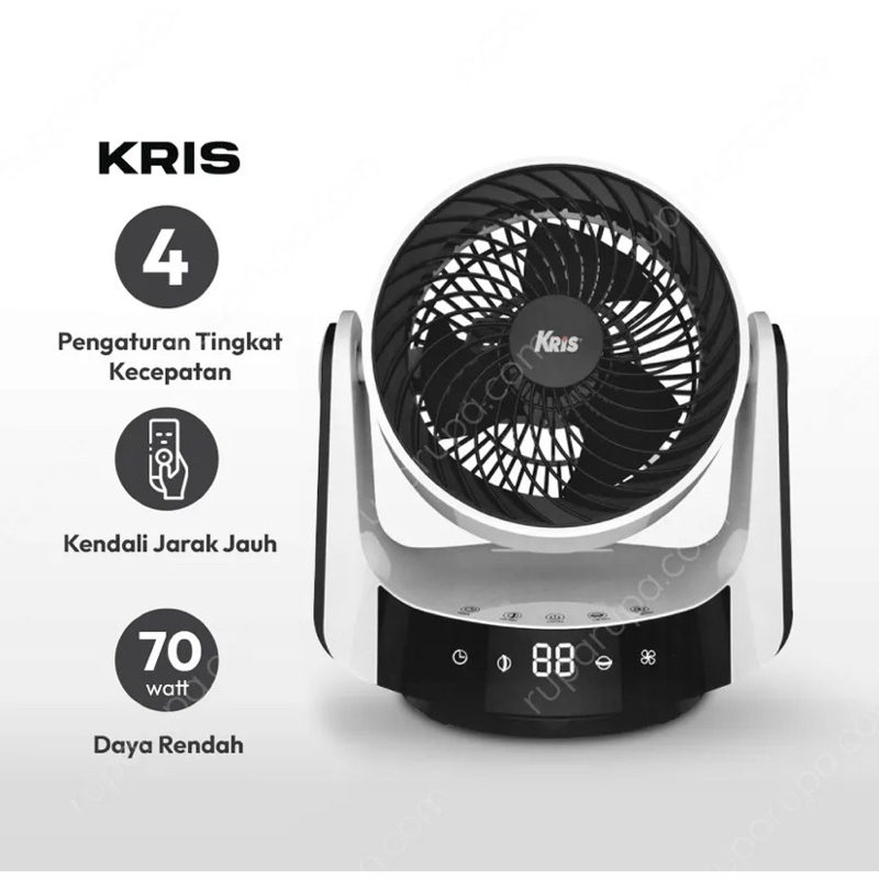 Ace hardware Kris 9 inci Kipas Angin Meja Dengan Lcd 70 Watt Desk Fan Penyejuk Ruangan Kipas Baling 