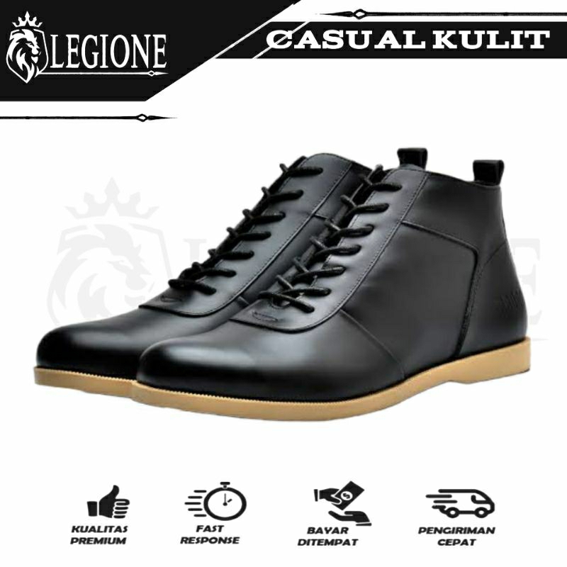 LEGIONE - sepatu casual kulit sapi asli 100% | sepatu casual pria terbaru | sepatu brodo kulit asli