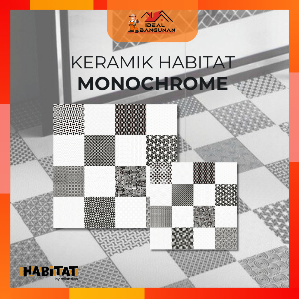 [READY] KER. HABITAT 50x50 MONOCHROME | KERAMIK LANATAI | KERAMIK DINDING | KERAMIK