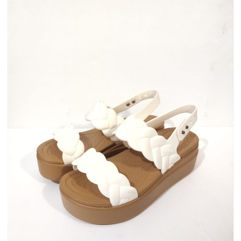 Crocs Brooklyn woven tali sendal sepatu karet cewek wanita