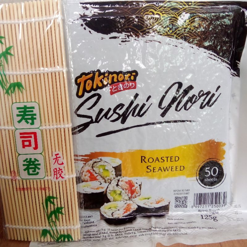 

Nori sushi 50 lembar+bambu sakao Tokinori Ichi sushinori Nori kimbab bento seaweed dry murah halal