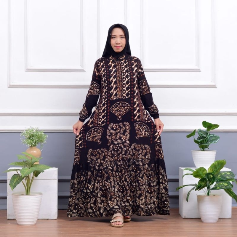 GAMIS BATIK SOGAN PEKALONGAN TWILL ORI TERLARIS SPESIAL PROMO HOME DRESS PREMIUM