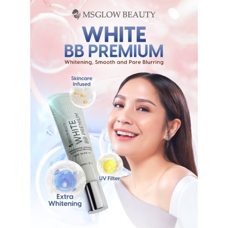 MSGLOW Beauty White BB Premium Whitening Skincare Infused UV Filter Extra