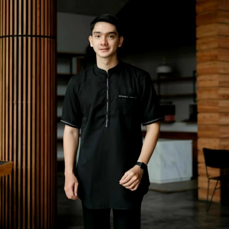 BAJU KOKO PRIA DEWASA BAJU MOSLEM LENGAN PENDEK BAJU MODERN SIZE M L XL XXL