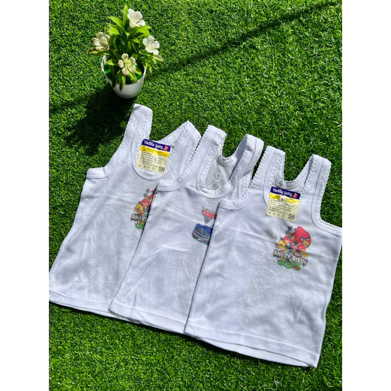 Singlet bayi putih gambar karakter / kaos dalam bayi / singlet anak / laki laki / perempuan