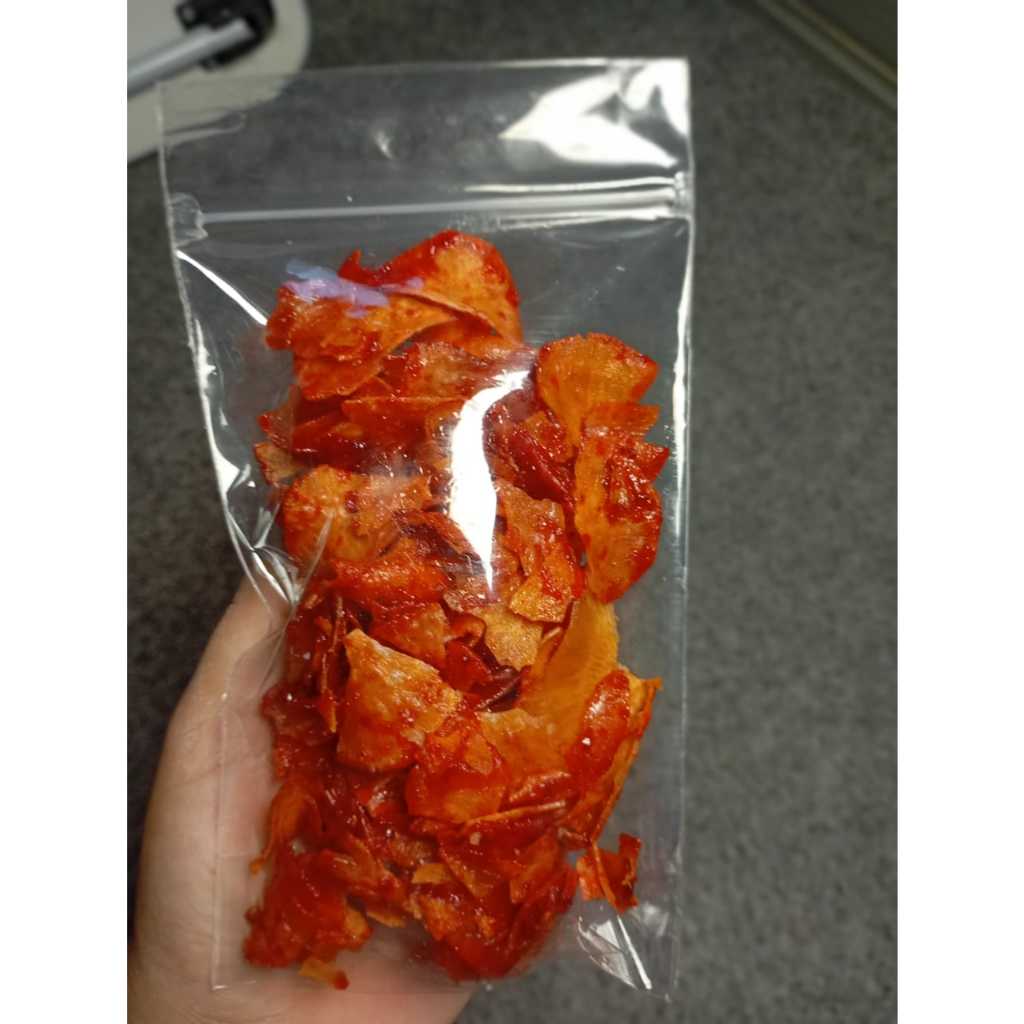 

Keripik Singkong Pedas Balado Karamelais/Keripik Singkong Bumbu Melimpah/Cemilan Murah Enak