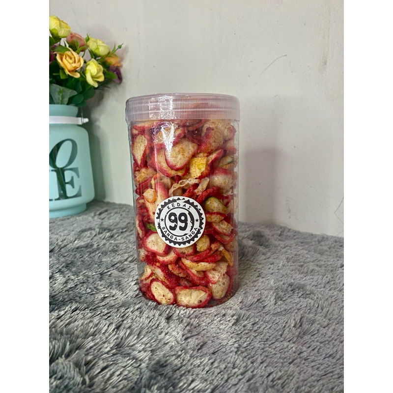 

Kerupuk seblak kencur pedas gurih enak
