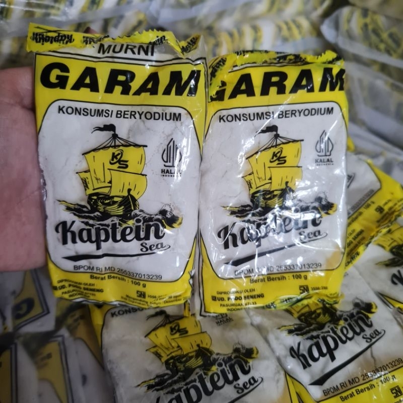 

[10 pcs] GARAM masak halus beryodium Cap Kaptein Sea Halal | 100gr