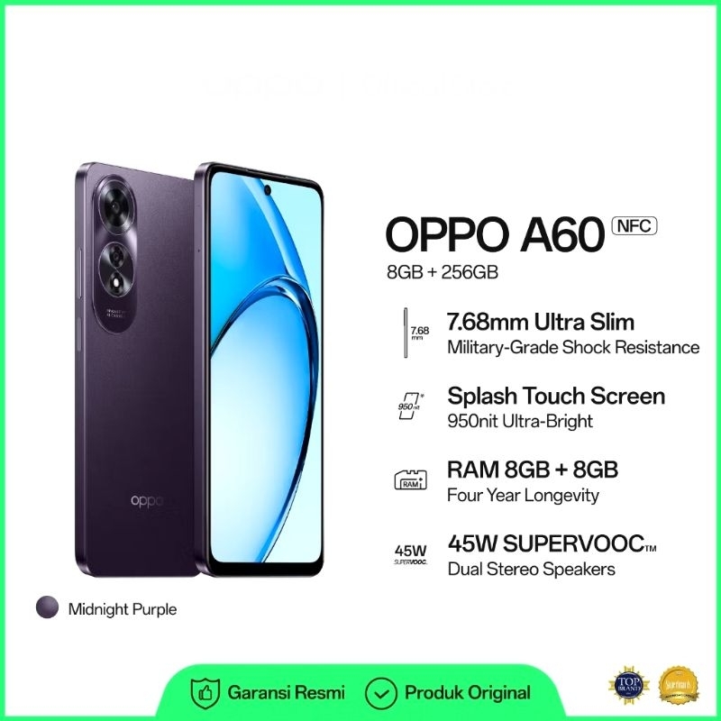 HP OPPO A60 RAM 8/256GB GARANSI RESMI