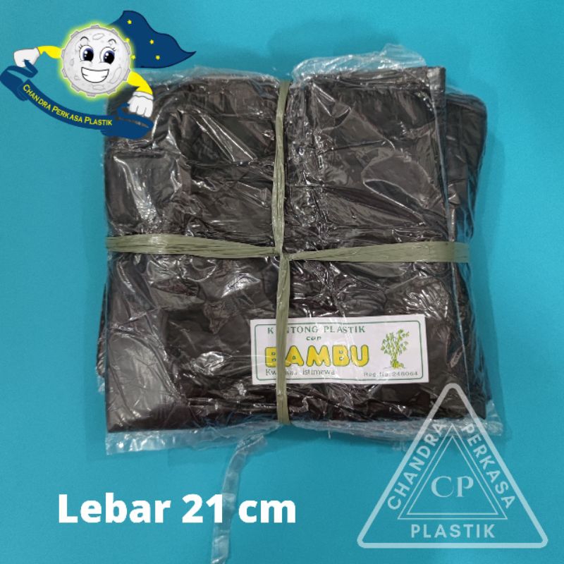 Kantong Plastik Kresek HD Tanggung Bambu Hitam 21 - 1 Ikat