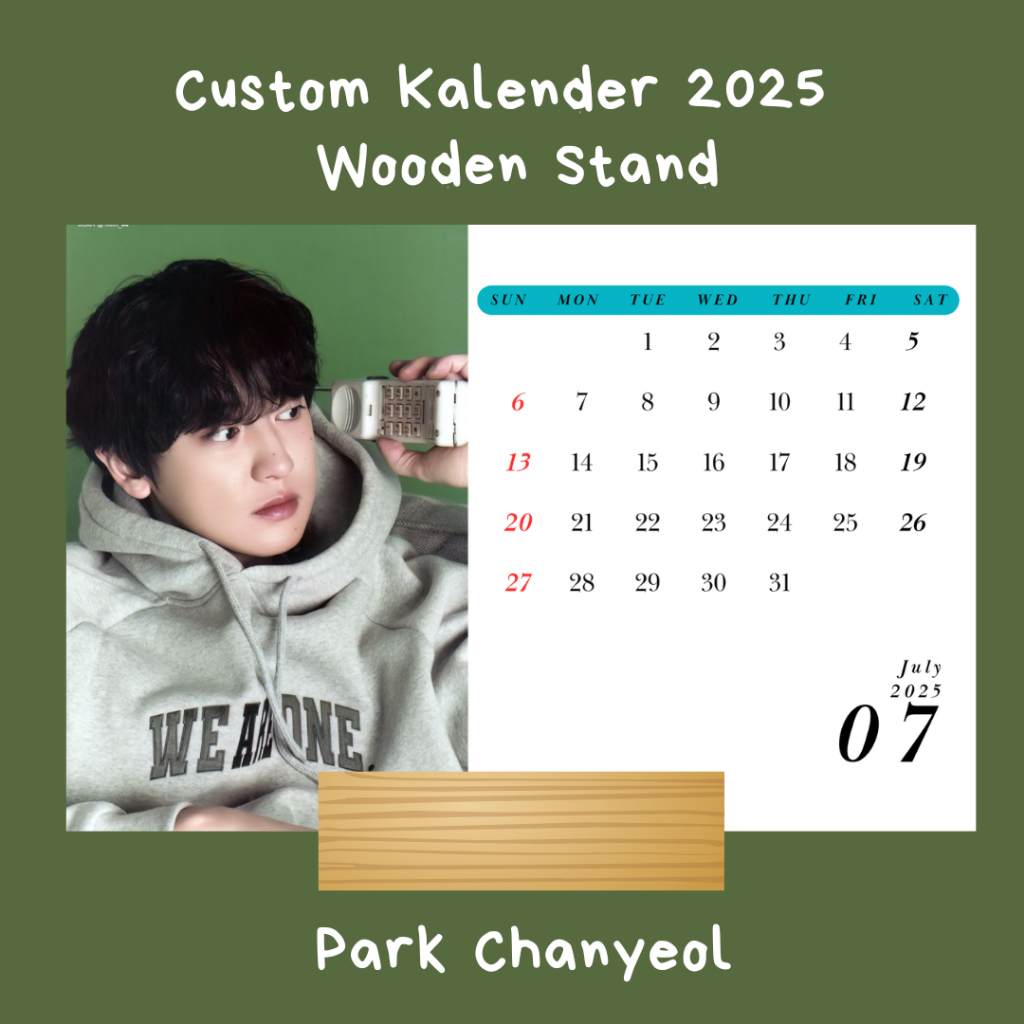 

Kalender 2025 Park Chanyeol Kalender Wooden Stande Kalender Meja Kpop Estetik + Hari Libur Nasional