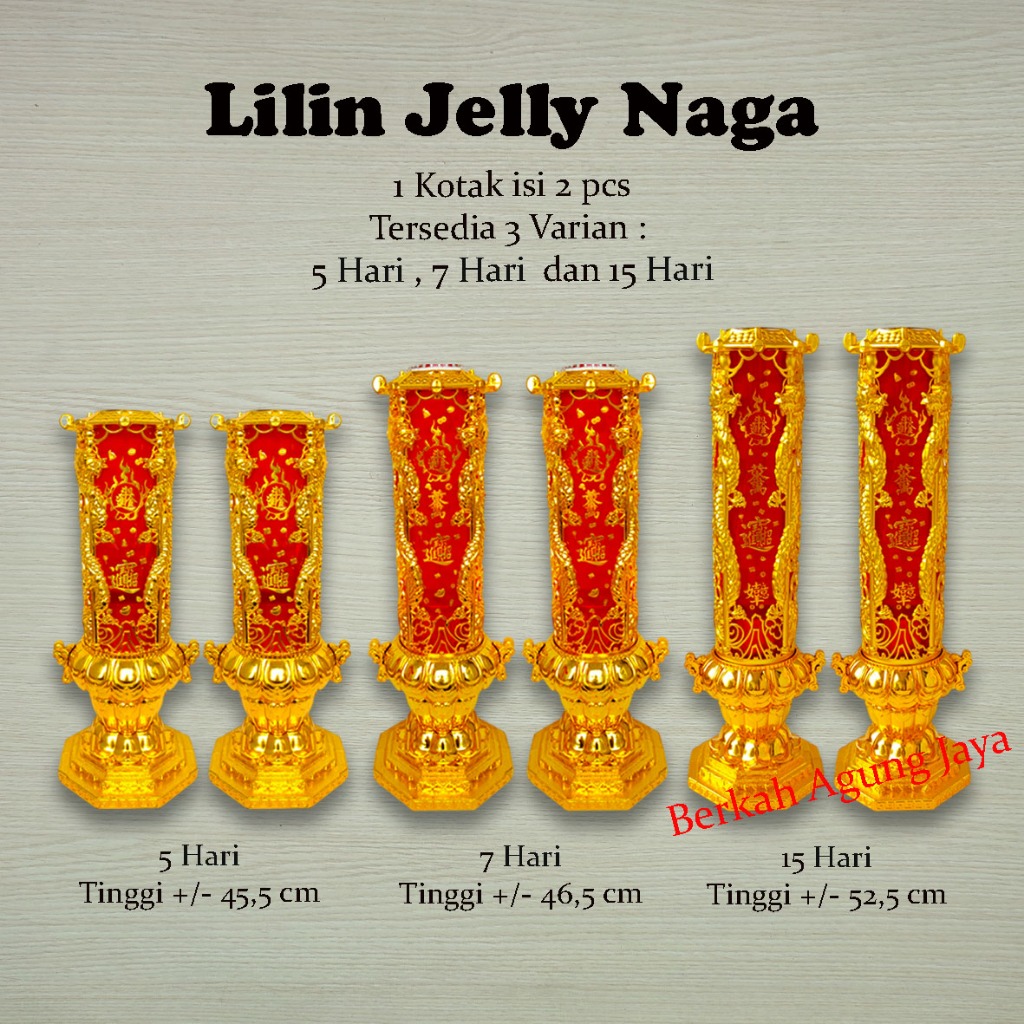 Lilin Jelly Imlek Naga Emas 5 hari, 7 hari, 15 hari