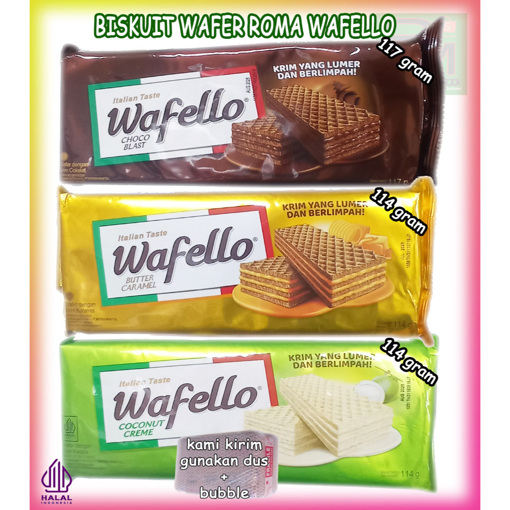 

Biskuit Roma Wafer Wafello Kemasan 117 Gram Ready Berbagai varian