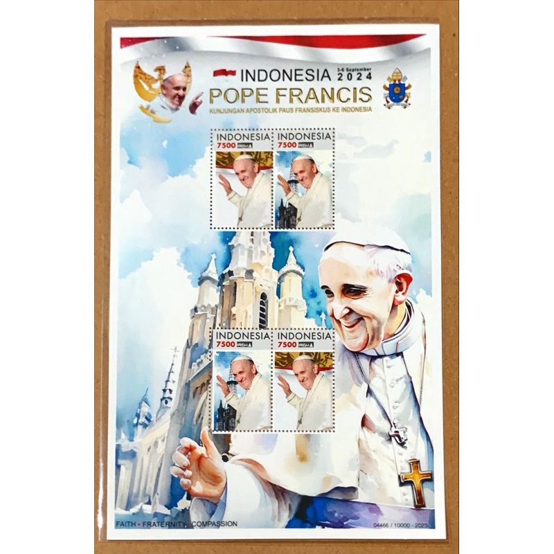 

PRANGKO INDONESIA 2024 MS KUNJUNGAN POPE FRANCIS KE INDONESIA. SHEET C. MINT.