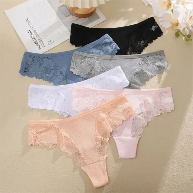 FINETOO FT143 Sexy Celana Dalam Gstring Renda Bunga Cotton Lace Wanita Thong Women