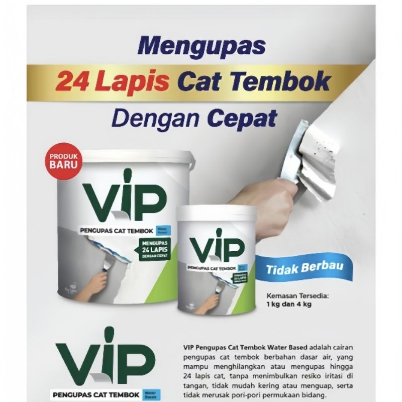 VIP pengupas cat tembok waterbased,perontok cat tembok,pengelupas cat