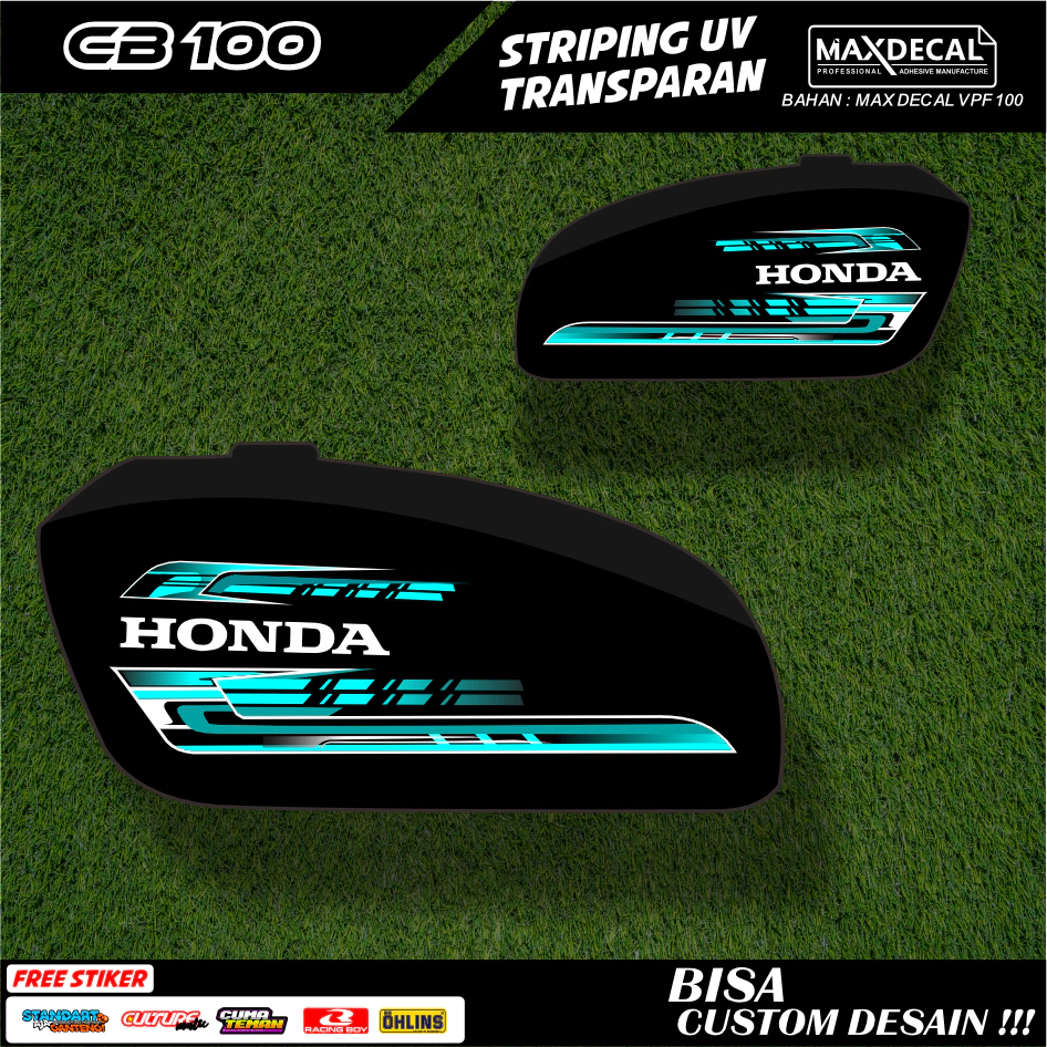 Stiker UV Tranparan Aksesoris Motor CB100 / Striping Motor Desain Variasi - SCB100