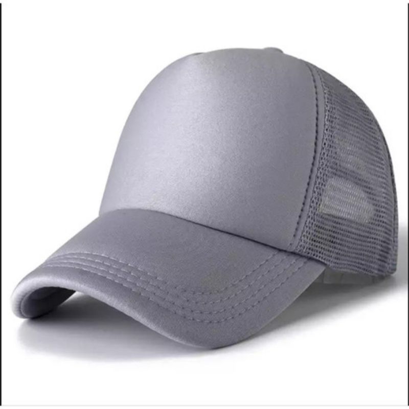 Topi Jaring Trucker Polos (Abu-abu)