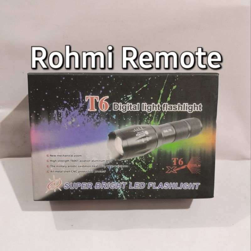 LAMPU SENTER LED POLICE SWAT T6 XML-T6 DIGITAL LIGHT FLASH