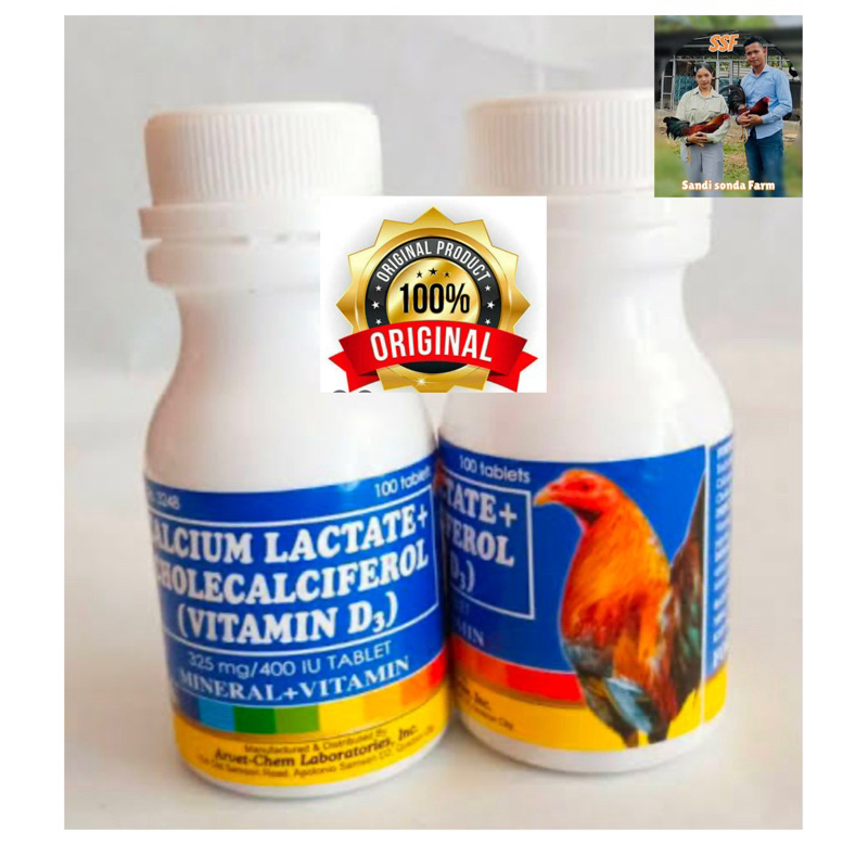 CALCIUM LACTATE Vitamin D3 Mineral Kalsium Ayam & Merpati