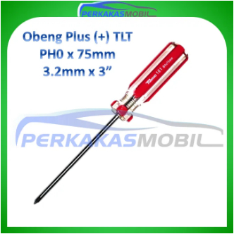TLT Obeng Plus atau Obeng Kembang 3.2mm x 3 inchi PH0 x 75mm Gagang Biasa Phillips Screwdriver