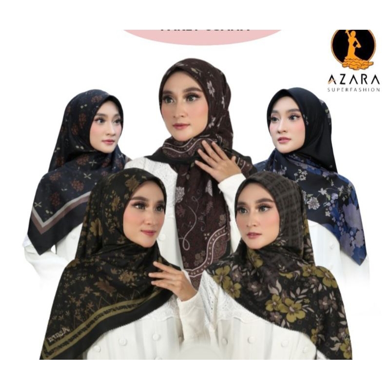 Azara Hijab Premium Hitam Series motif random