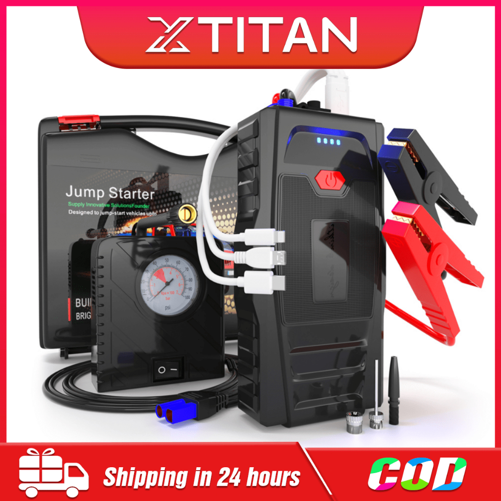 【COD+24 Jam】XTITAN 298000mAh Portable Jumper Aki Mobil Kabel Jumper Booster 1000A 12V Jamper Starter