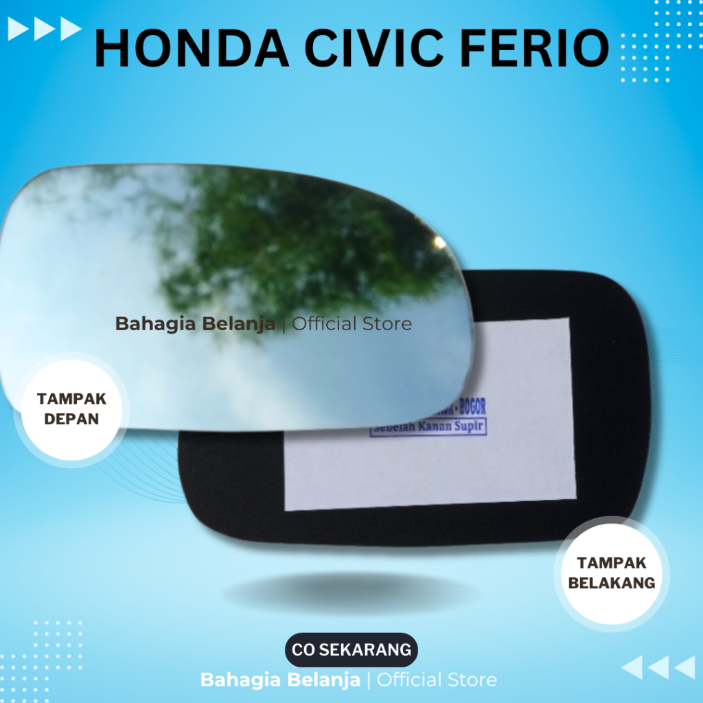kaca spion Honda civic ferio kaca saja tanpa frame kaca spion Kiri Kanan HONDA CIVIC Ferio spion kan