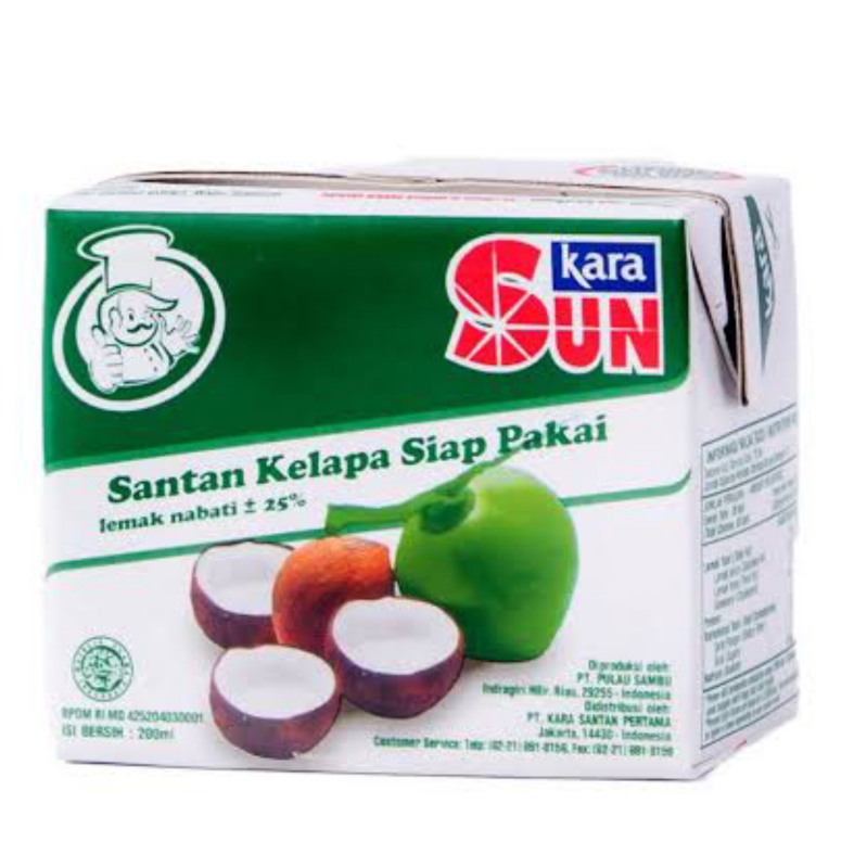 

Santan Sun Kara 200ml Santan Kelapa Cair 200 ml