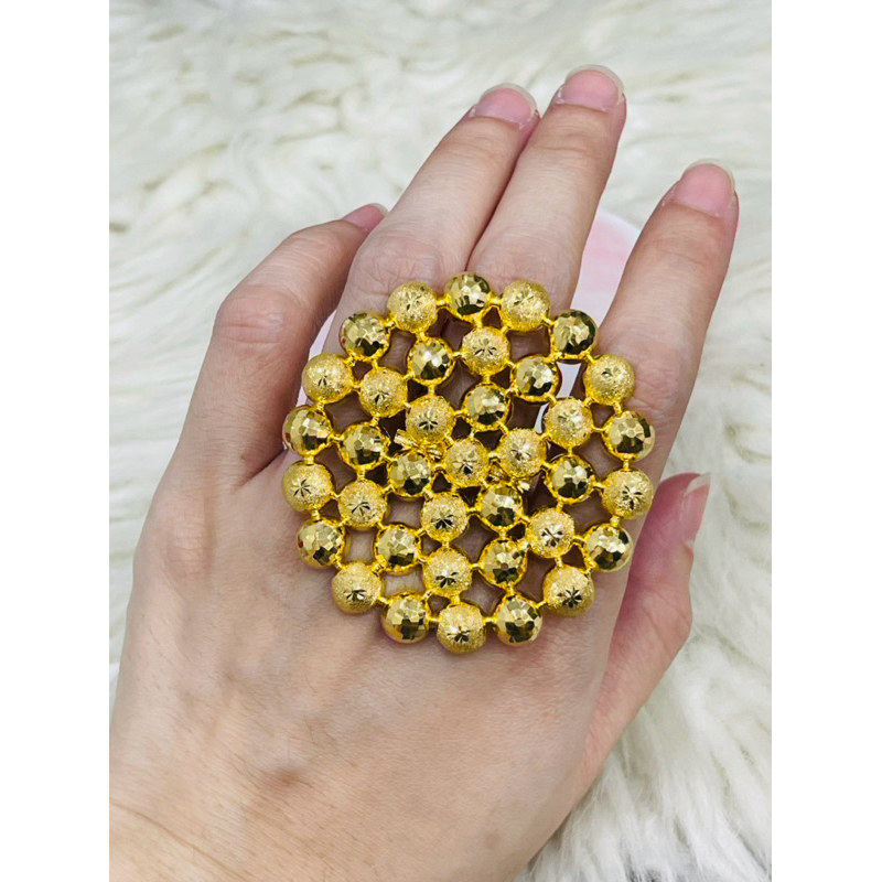 cincin bola bola kerawang mewah elegant uk 15 adjust emas asli kadar 700