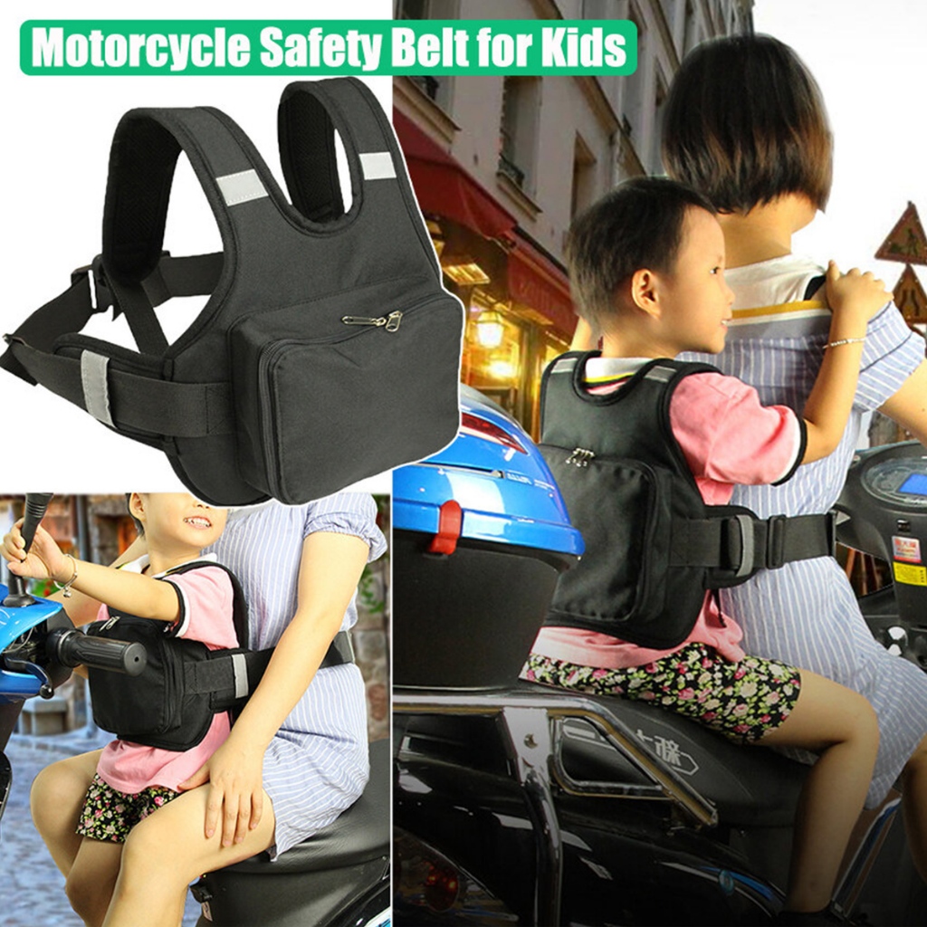 Sabuk motor anak belakang dapat disesuaikan abu-abu/hitam/merah muda Sabuk Boncengan Anak Cocok untu