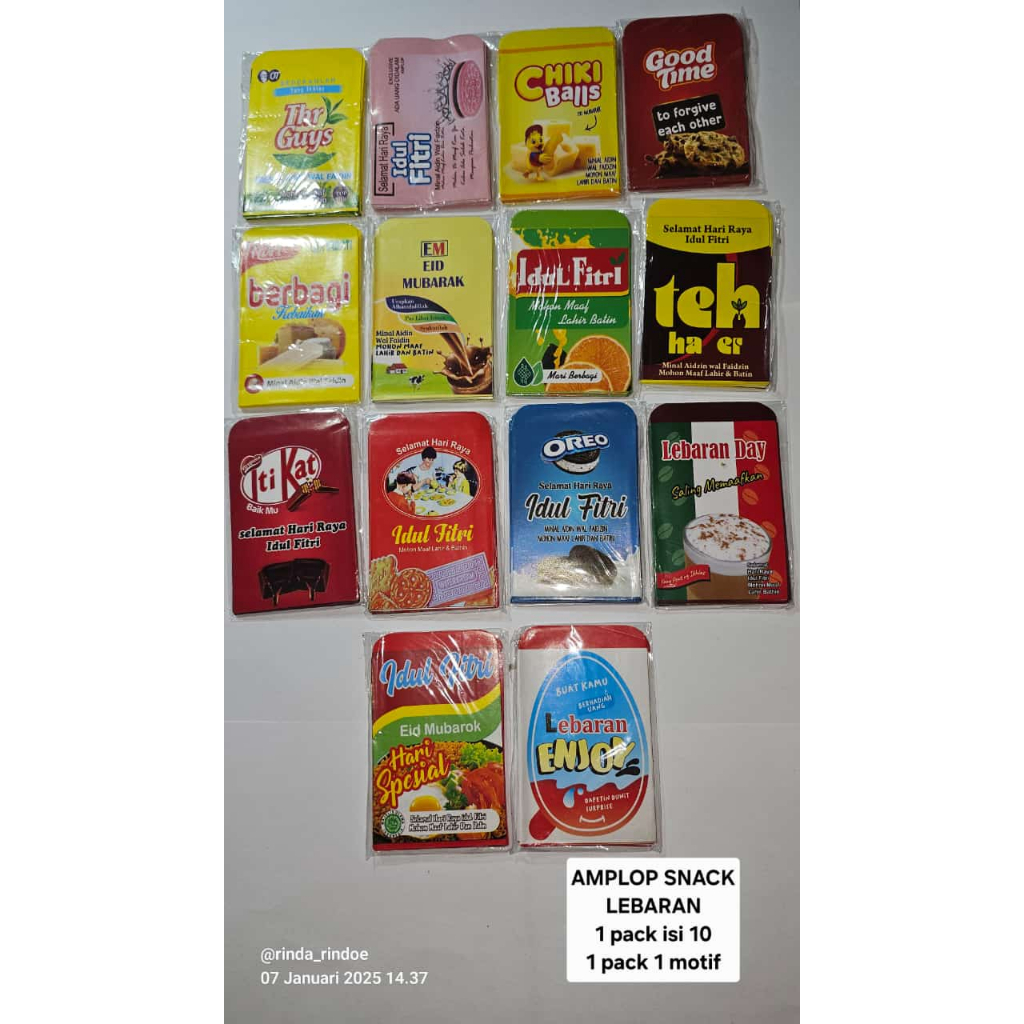 

AMPLOP SNACK LEBARAN 1 PACK ISI 10pcs
