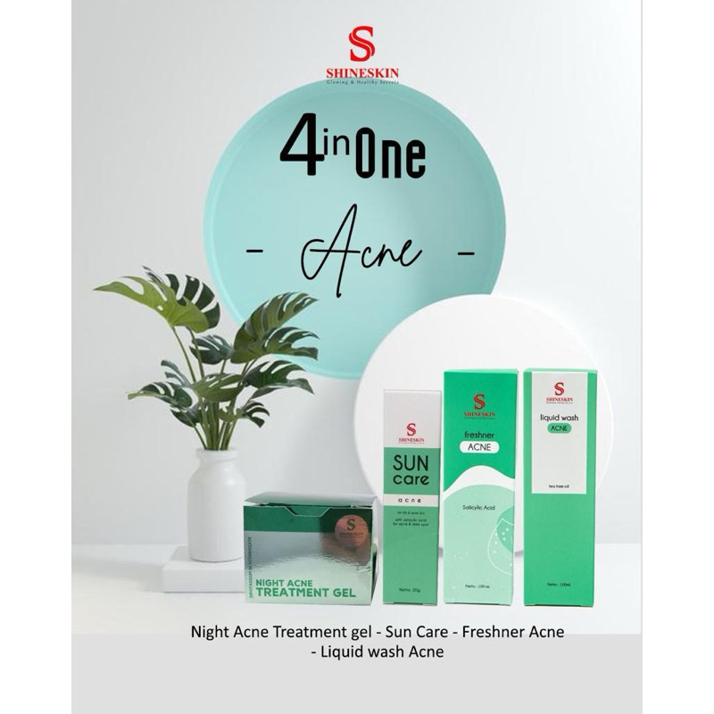 Shineskin Paket Hemat isi 4 Acne Glow Original