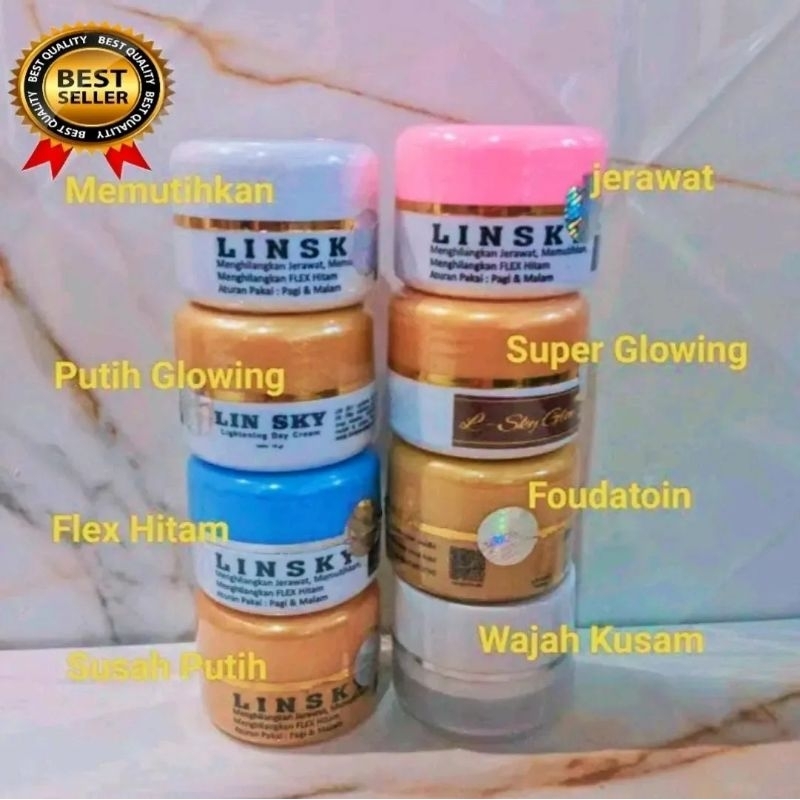 CREAM LINSKY  PELEMBAB MUKA - SUSAH PUTIH. MEMUTIHKAN . FLEK HITAM. JERAWAT. PUTIH GLOWING. SUPER GL