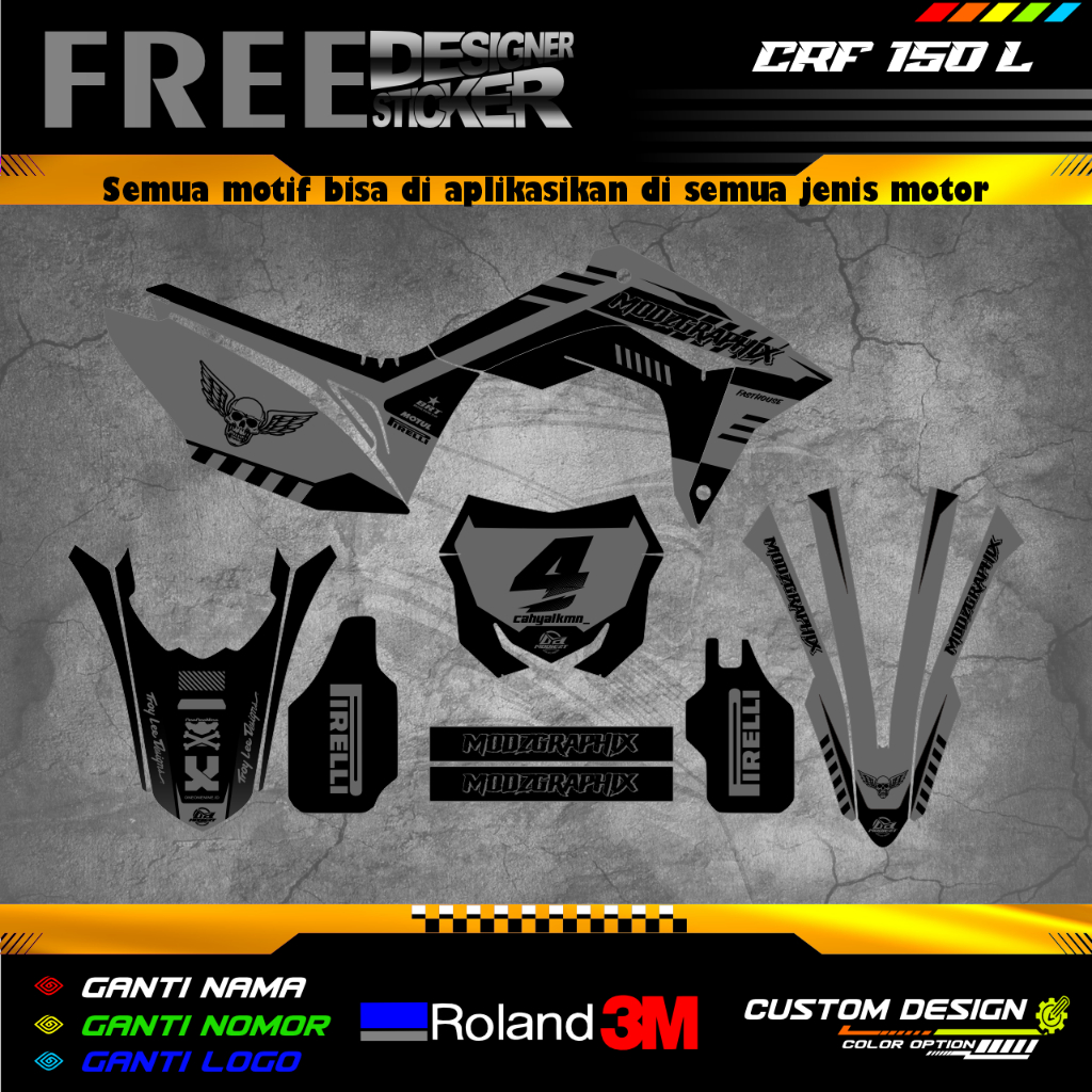 DECAL STIKER CRF 150 L PAPAN RMZ 450