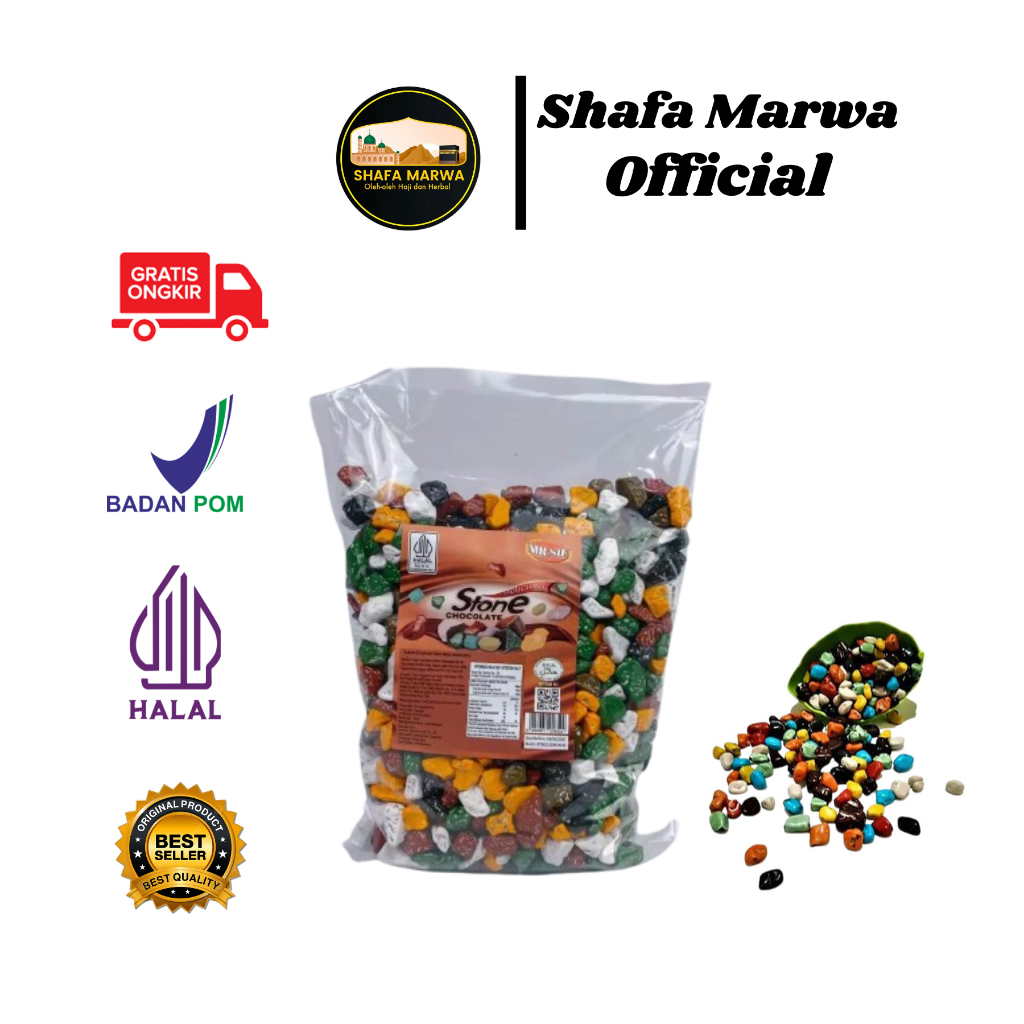 Coklat Kerikil Arab 1kg | Coklat Kerikil Mr . Sif | Permen Coklat Arab Batu kerikil Original Renyah