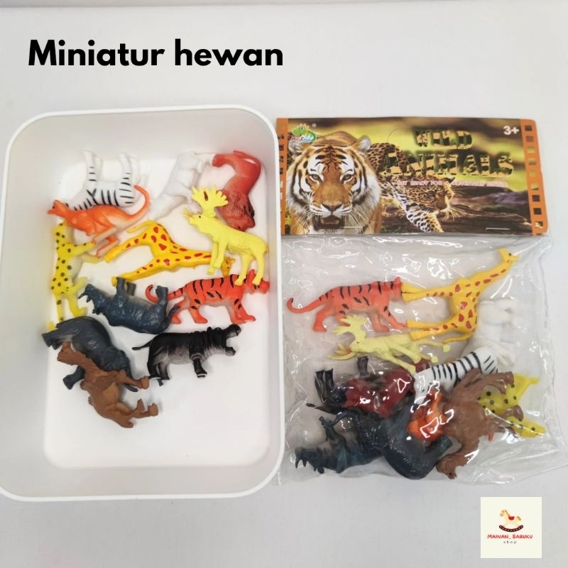 Mini animal figure wild animals | mainan hewan karet