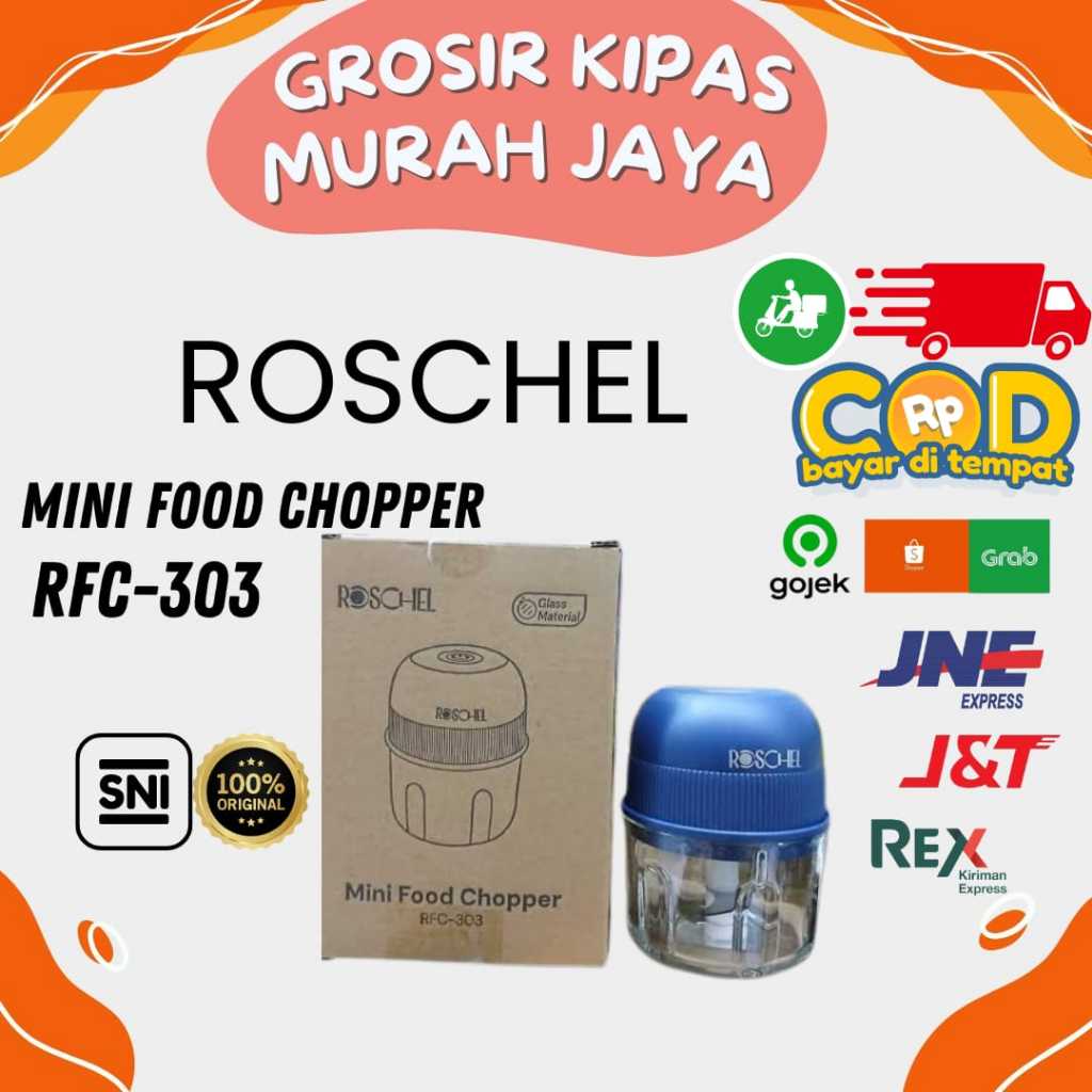 Roschel Mini Food Chopper RFC-303 Portable Kaca 300ML