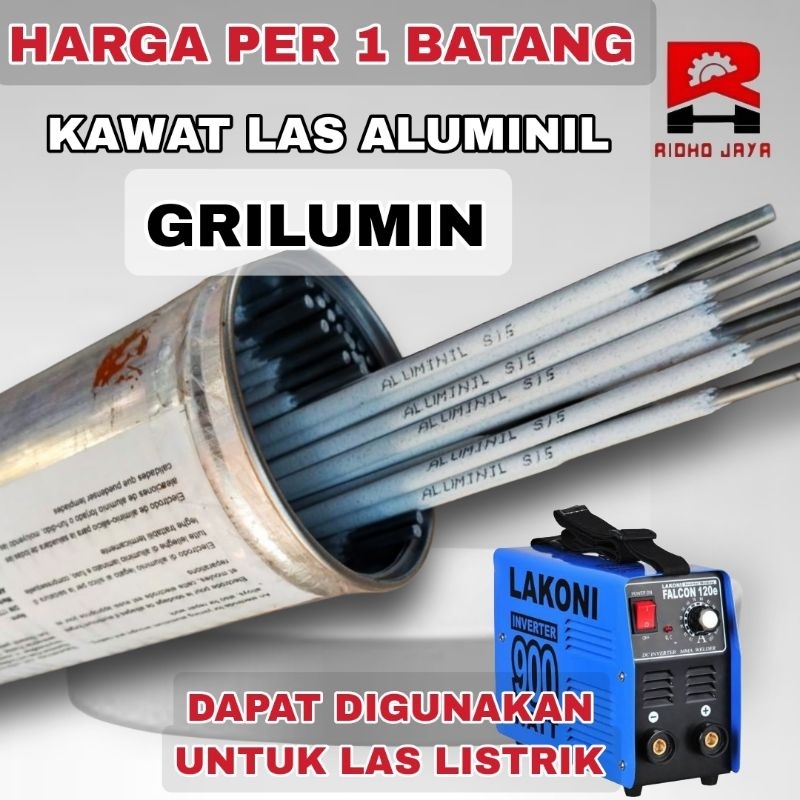 GRILUMIN KAWAT LAS LISTRIK MMA - ALUMINIUM 2.5mm - 3.2mm