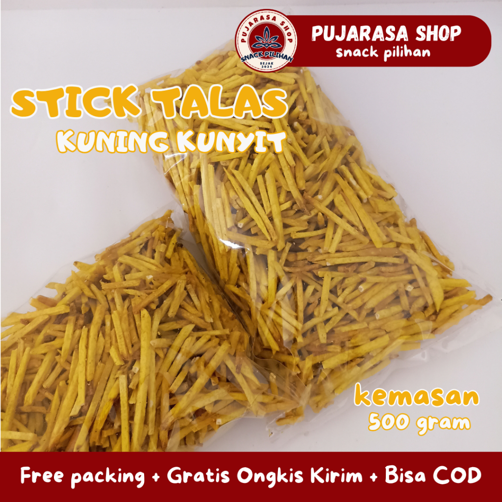 

STIK STICK UBI TALAS KUNING KUNYIT GURIH TELA-TELA 500 GRAM