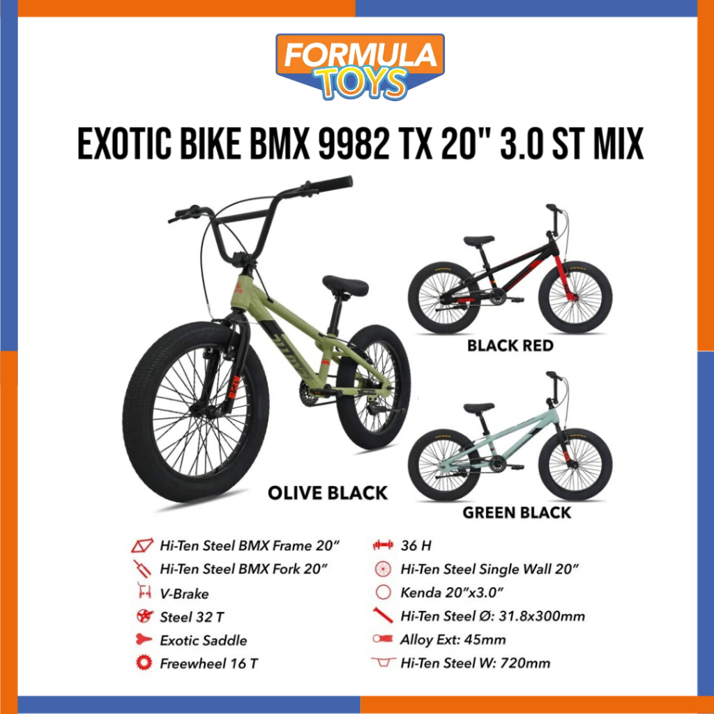 SEPEDA BMX EXOTIC BIKE BMX 9982 TX 20" 3.0 ST MIX