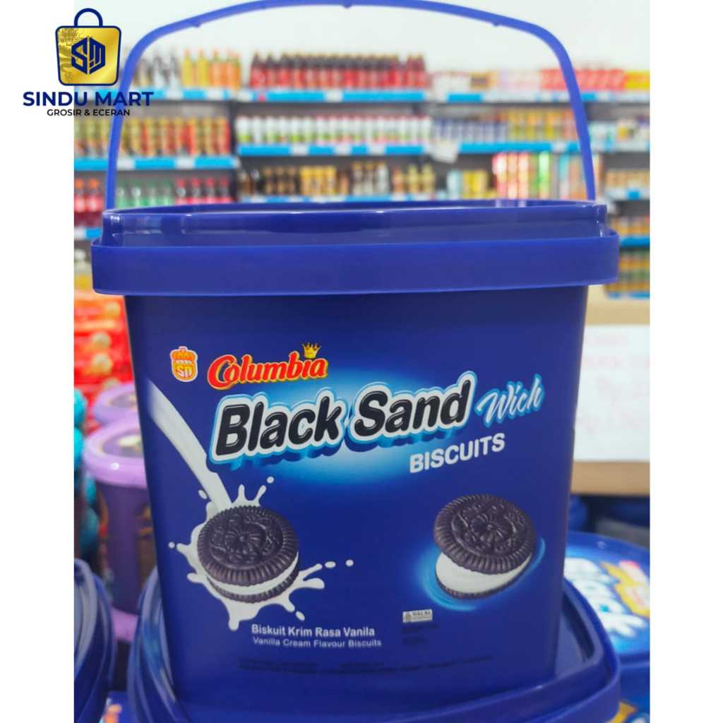 

Biscuit Columbia Black sandwich krim rasa vanila kemasan ember kotak 300g murah | shopee sindumart