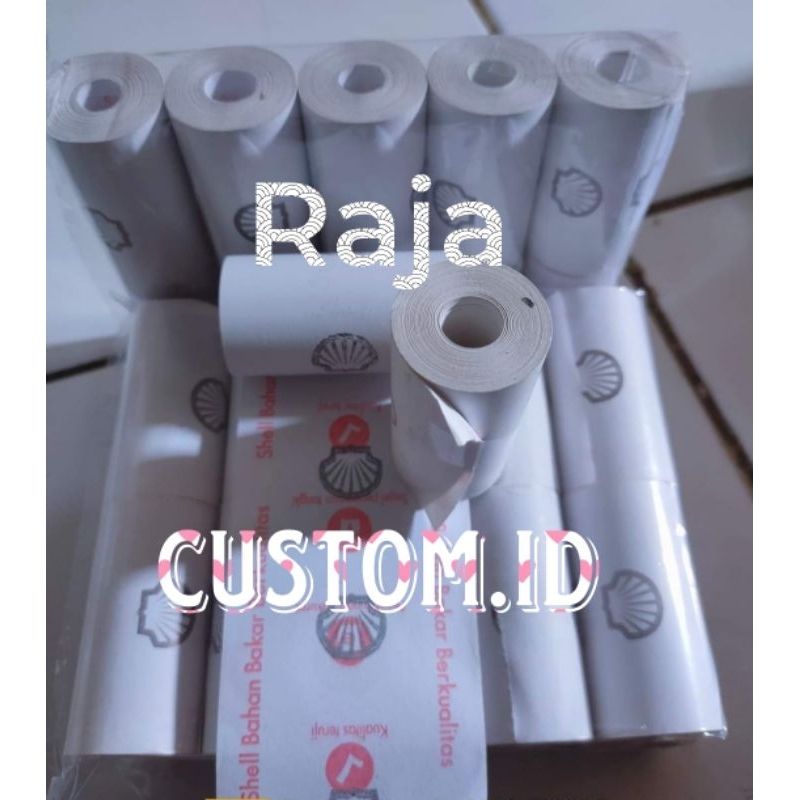 Kertas Print Kasir Struk EDC Thermal Paper Roll Corelles Custom Logo Shell SPBU Uk. 58x30 dan 58x40 