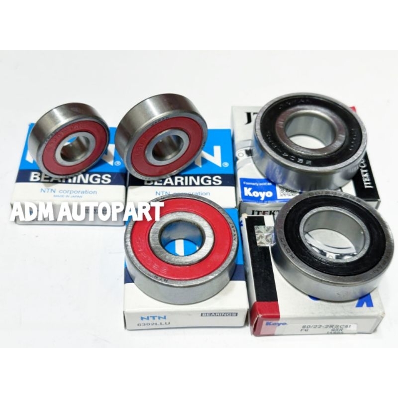 Bearing rasio set 5PCH KOYO/NTN ORI Japan, Honda Beat karbu Scoopy karbu Spacy karbu Vario 110 karbu